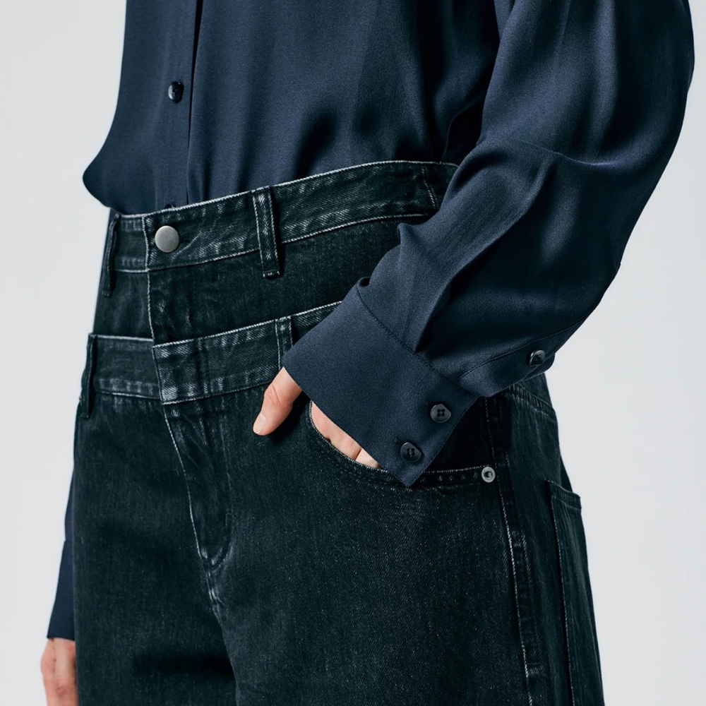 Tibi double waist black Jeans 28